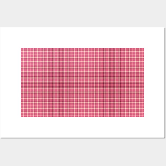 Never Quit Dark Pink Plaids 001#014 Wall Art by jeeneecraftz